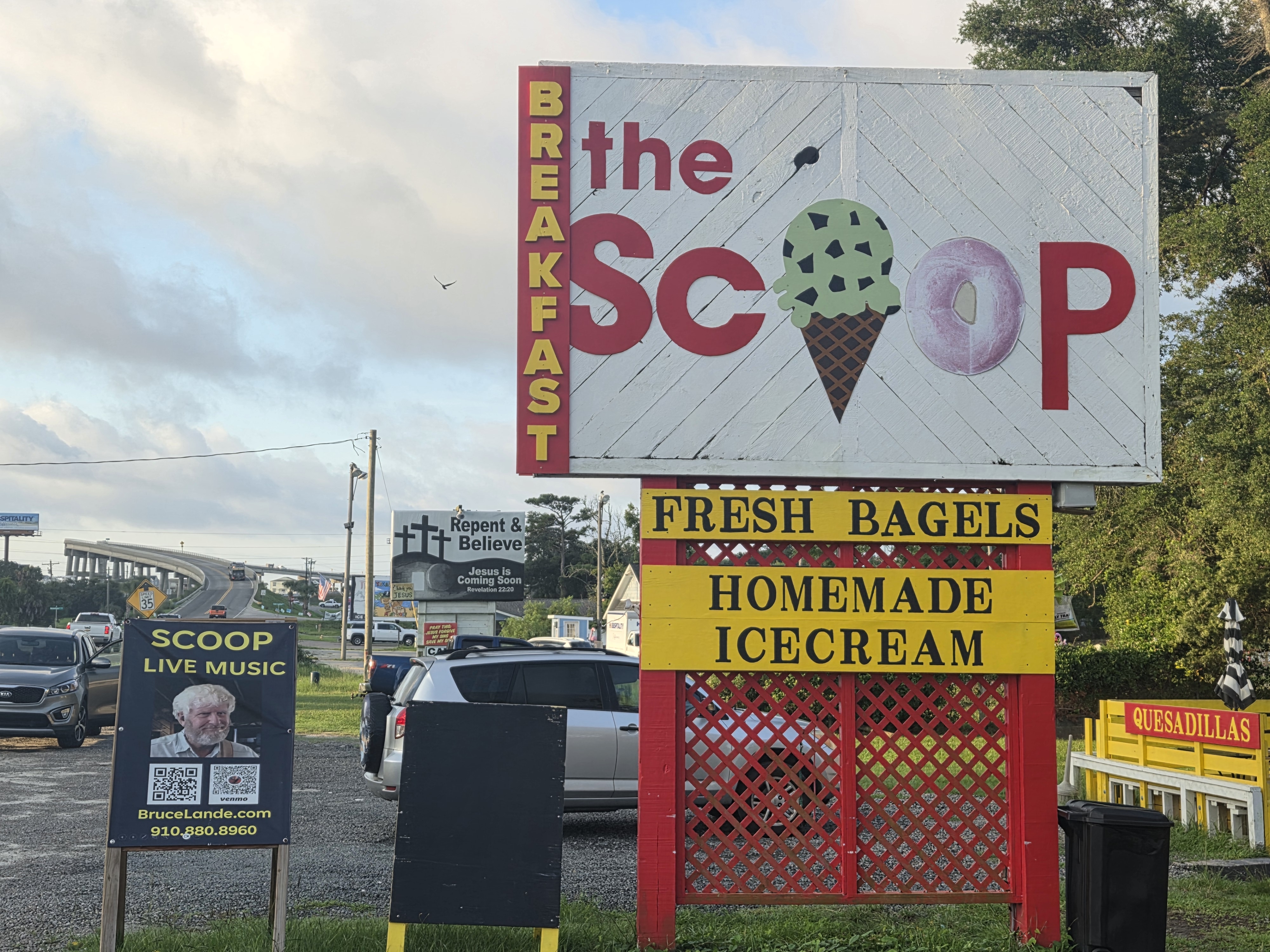 The Scoop - Live Music sign with Bruce Lande